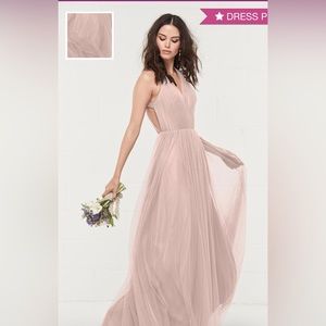 Prom Bridesmaids Formal Blush Pink Designer Gown Tulle